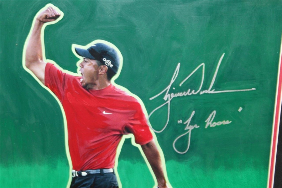 Tiger Woods Signed Ltd Ed 1/1 UDA Legend 'Tiger Roar' Artist Enhanced Photo #BAK20391