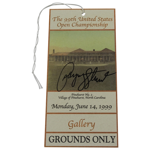 Payne Stewart Signed 1999 US Open at Pinehurst No. 2 Monday Grounds Only Ticket JSA ALOA