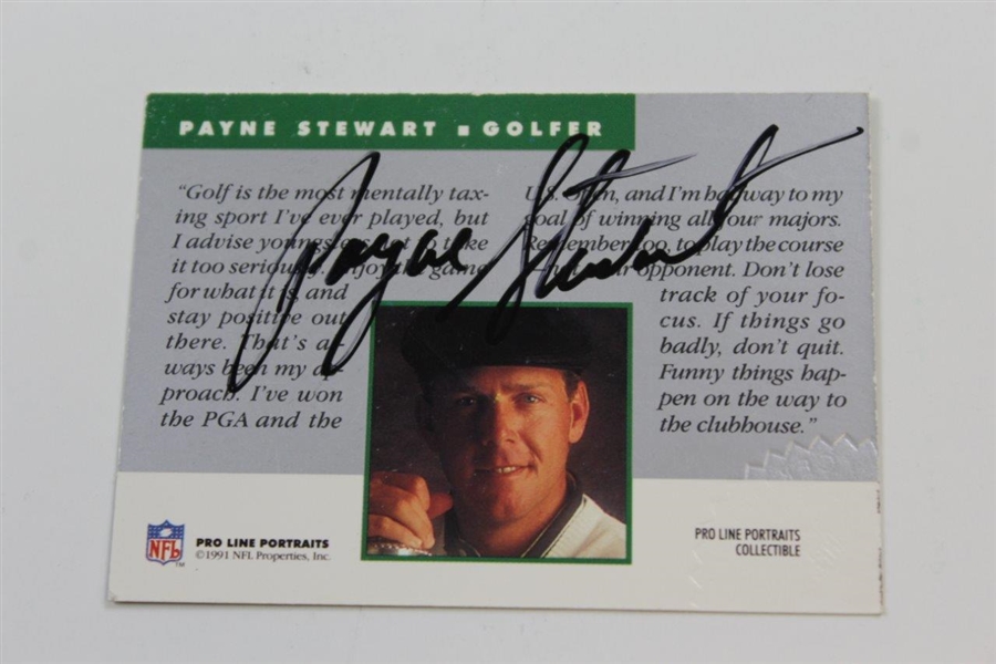 Payne Stewart Signed 1991 Pro-Line Portraits NFL Card JSA ALOA