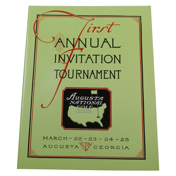 First Annual Invitation Tournament '1934' Reproduction Program - Excellent Condition