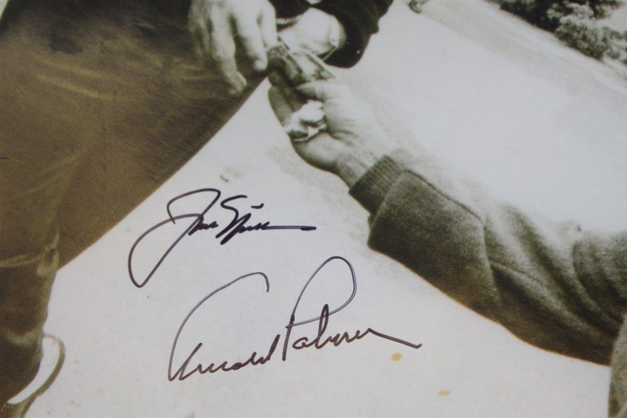 Jack Nicklaus & Arnold Palmer Signed Oversize Sepia 'The Bet' Photo JSA #Y62126