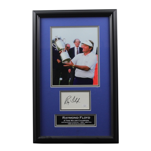 Ray Floyd 4x Major Winner Signed Cut with US Open Trophy Photo - Framed JSA #LL53970