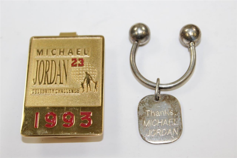1993 Michael Jordan 23 Celebrity Challenge Money Clip & Program with Cartier Sterling Silver Thanks Michael Jordan