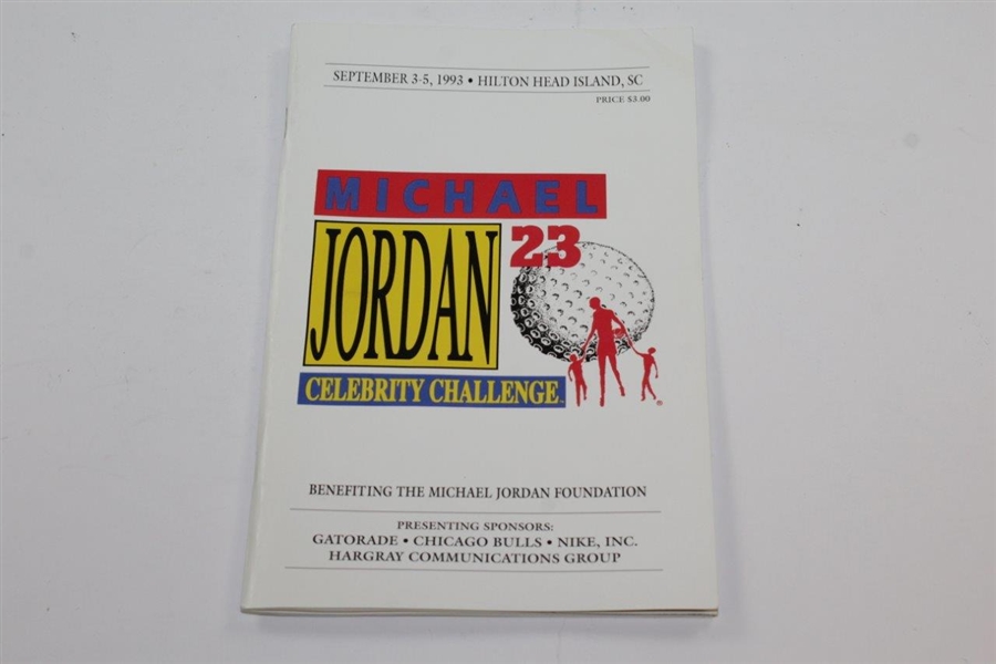 1993 Michael Jordan 23 Celebrity Challenge Money Clip & Program with Cartier Sterling Silver Thanks Michael Jordan