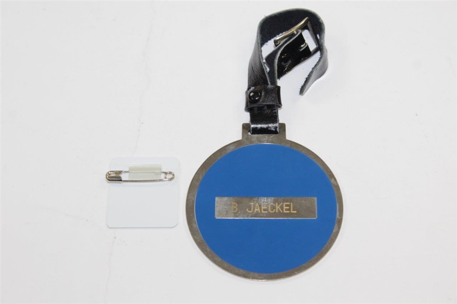 Barry Jaeckel's 1978 Taiheiyo Club Masters Bag Tag with 1984 Contestant Badge