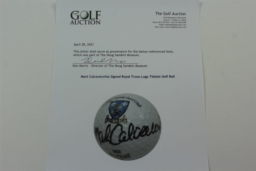 Mark Calcavecchia Signed Royal Troon Logo Titleist Golf Ball JSA ALOA