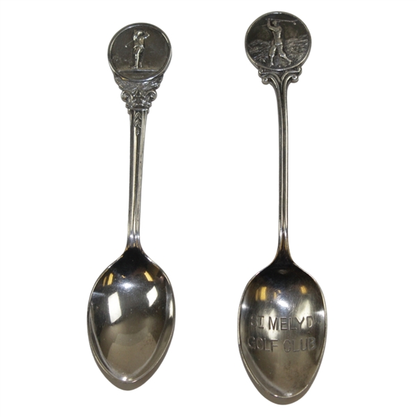 Sterling Silver English St. Melyd Golf Club Spoon & Sterling Golf Spoon