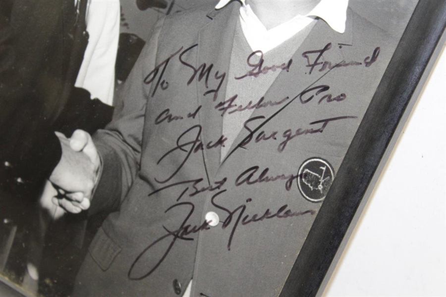 Jack Nicklaus Signed & Inscribed Photo to Jack Sargent - Framed JSA ALOA