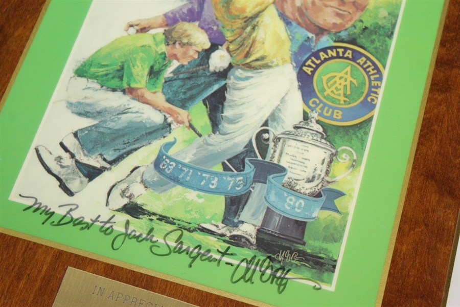 Jack Sargent's 1981 PGA Championship at Atlanta Athletic Club Wood Appreciation Plaque