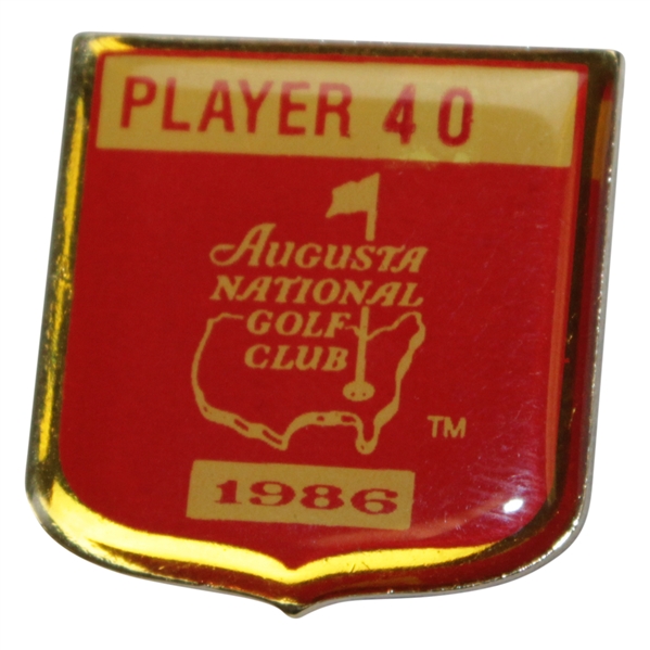 Hal Sutton's 1986 Masters Tournament Contestant Badge #40