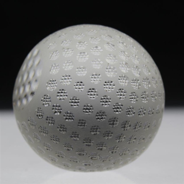 Tiffany & Co Luxury Leaded Crystal Art Glass Golf Ball Paperweight - Holes