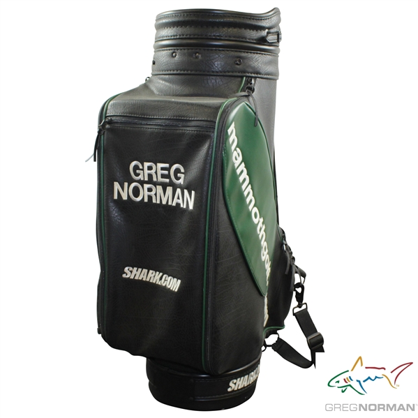 Greg Norman's Personal Mammoth Golf 'Greg Norman' Shark.com  Black with Green Full Size Golf Bag