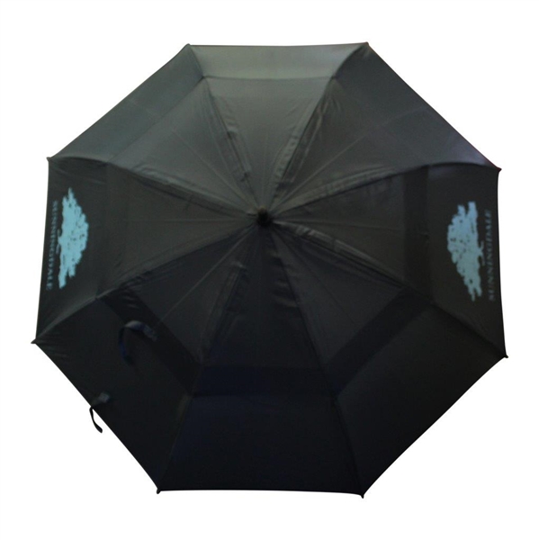 Greg Norman's Personal Used Sunningdale Black with Blue Logo Umbrella