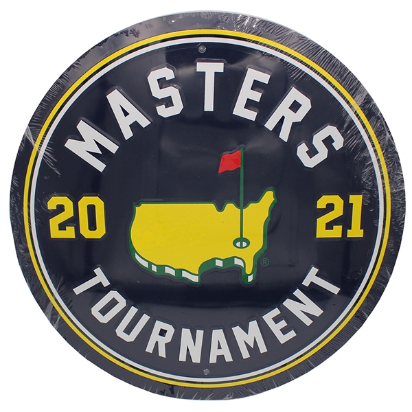 2021 Masters Round Navy Metal Wall Sign