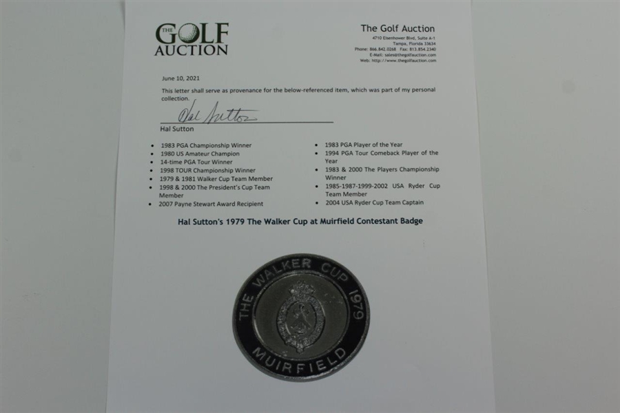 Hal Sutton's 1979 The Walker Cup at Muirfield Contestant Badge