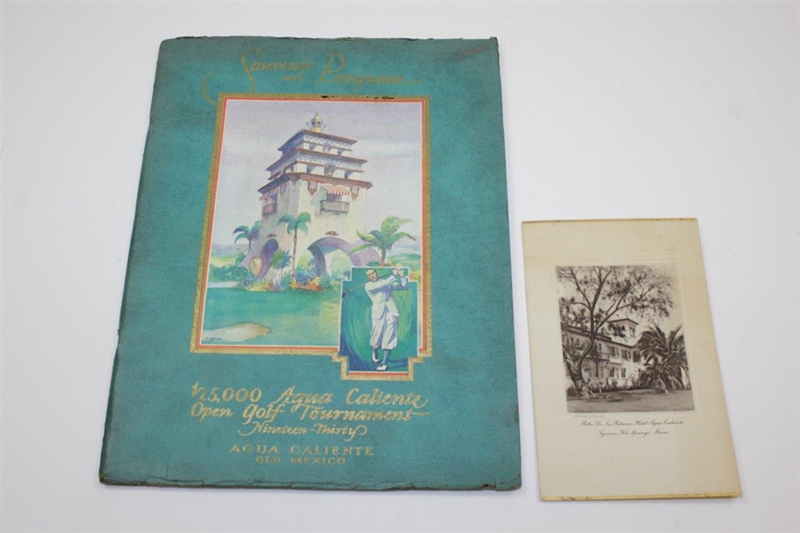 1930 Agua Caliente Open Program with Booklet - Gene Sarazen Winner