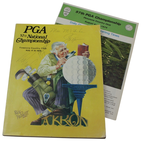 Champion Nicklaus & others Signed 1975 PGA Championship Program JSA #BB38101