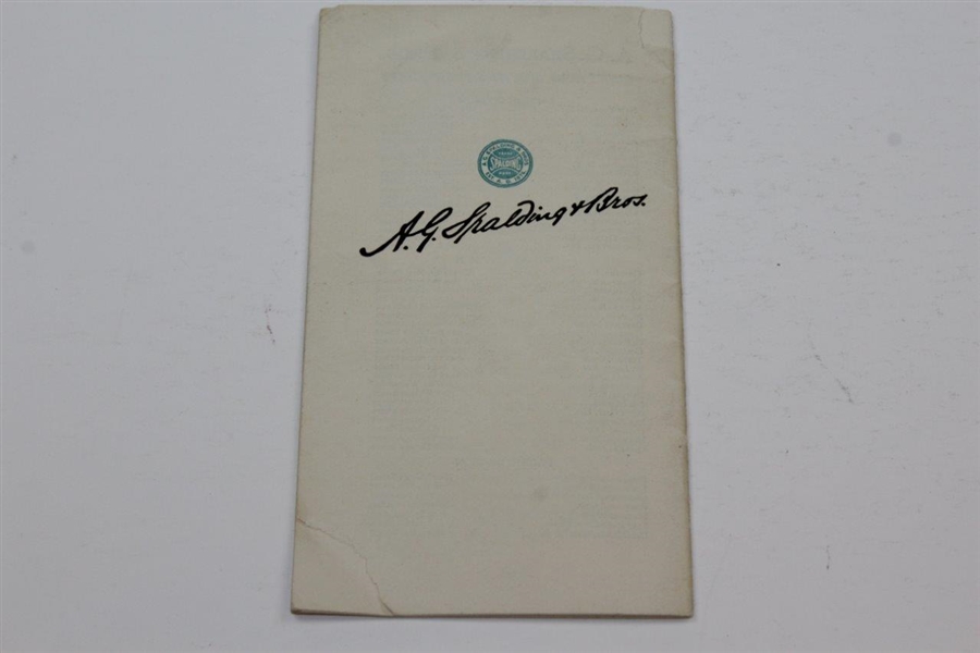 1928 Spalding Bros 'The First Requisite Of Championship Golf' Booklet