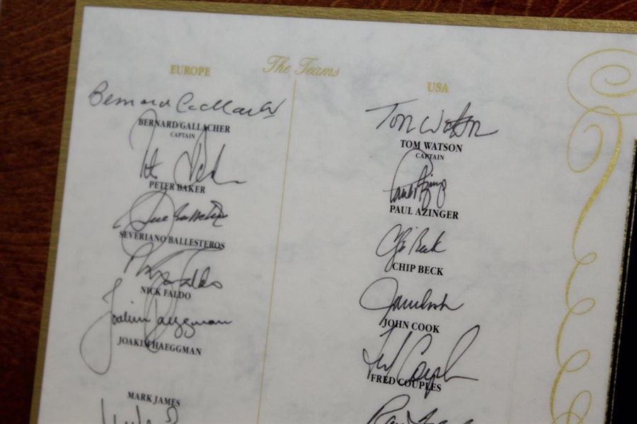 Ray Floyd's 1993 Ryder Cup at The Belfry Farewell Dinner Menu Signed by Both Teams JSA ALOA