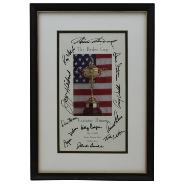 Ray Floyd's 1995 Ryder Cup Captain's Dinner Menu Signed by Eleven Captains! JSA ALOA