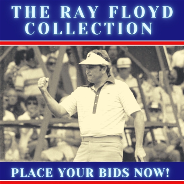 Ray Floyd's PGA of America Logo Cut Glass Bowl on Fabric/Wood Plinth