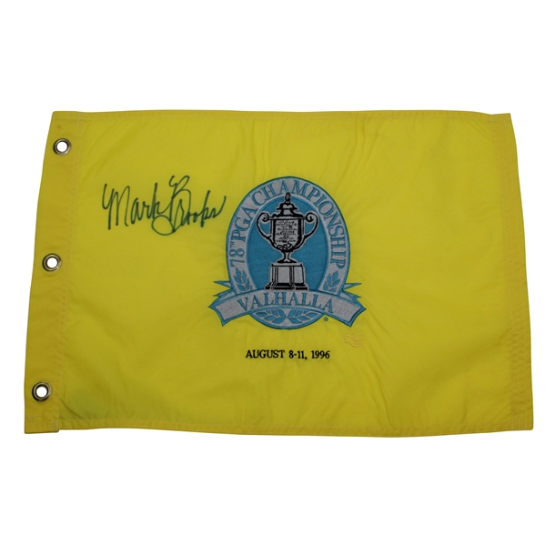 Mark Brooks Signed 1996 PGA at Valhalla Pinney Embroidered Flag with Tags JSA ALOA