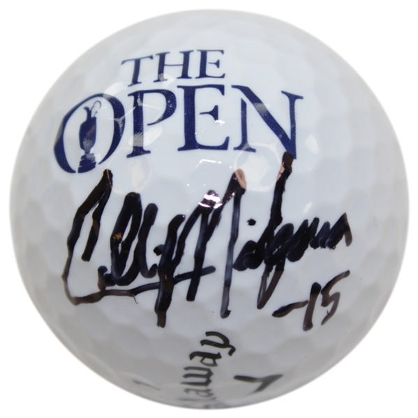 Collin Morikawa Signed The OPEN Championship Logo Ball with '-15' Inscription JSA #WIT719840