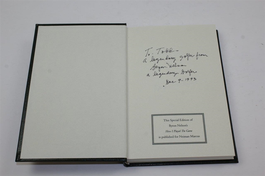 Byron Nelson Twice Signed 'How I Played the Game'  Book With Slipcase JSA ALOA