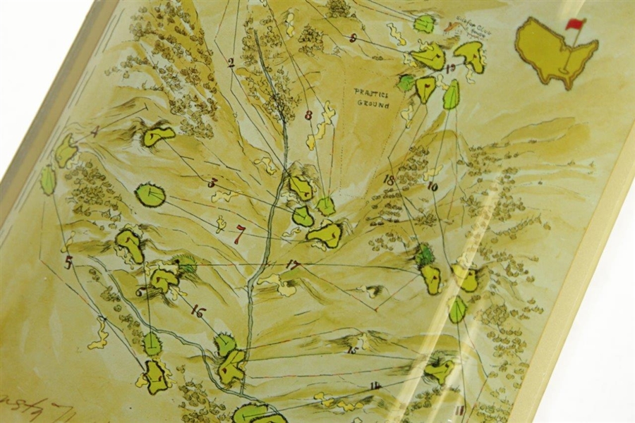 Augusta National Golf Club 1933 Alister Mackenzie Course Map Glass Tray