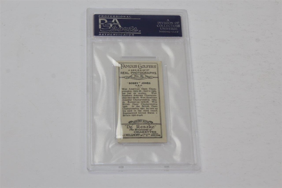 1928 Bobby Jones J Milhoff And Co Famous Golfers Card PSA Slabbed & Graded 