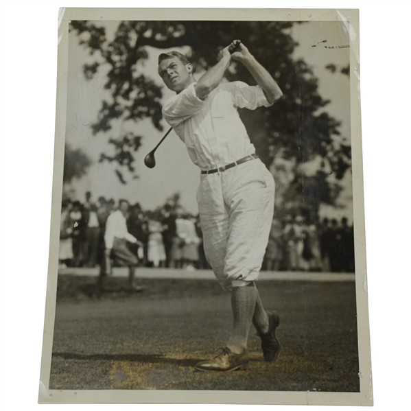 1922 Jess Sweetser 'Defeated Bobby Jones' Keystone View Co. Full Swing Photo