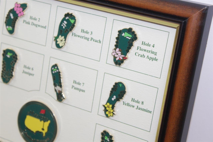 2014 Masters Tournament Limited Edition #46/150 Framed Pin Set in Original Box - 18 Holes