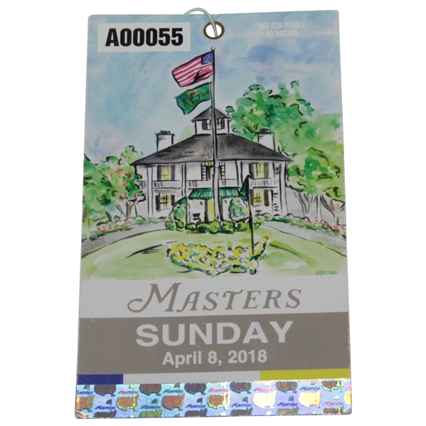 2018 Masters Tournament Sunday Final Rd Ticket #A00055 - Patrick Reed Winner