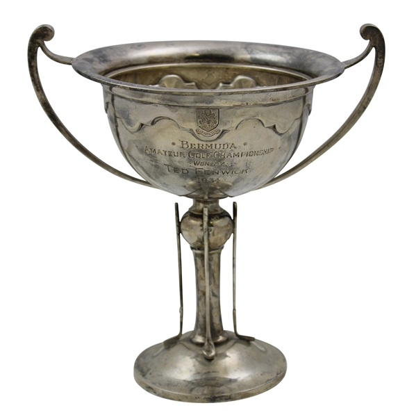 1934 Bermuda Amateur Golf Championship Sterling Silver Trophy Won By Ted Fenwick