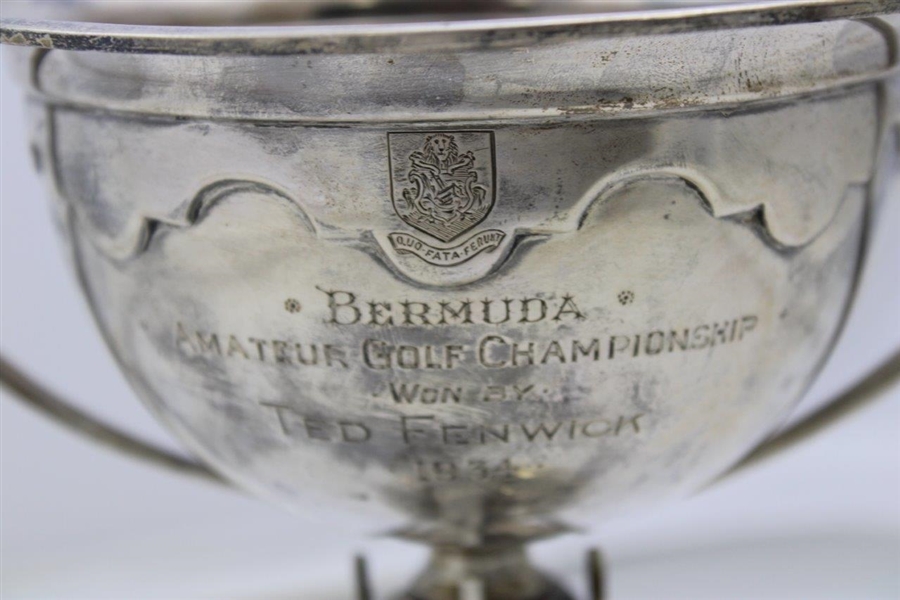 1934 Bermuda Amateur Golf Championship Sterling Silver Trophy Won By Ted Fenwick