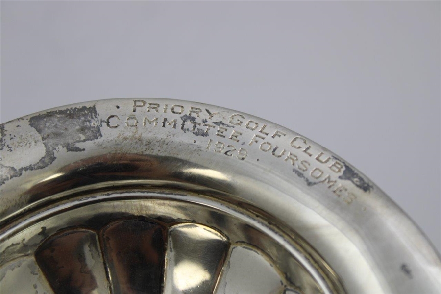 1929 Priory Golf Club Committee Foursomes Trophy Cup Won by H.E. Harden