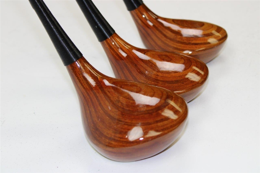 Set of Three (3) Macgregor Nicklaus DIV Laminated Woods with Golden Bear Logo Face - 1, 3 & 4 Woods