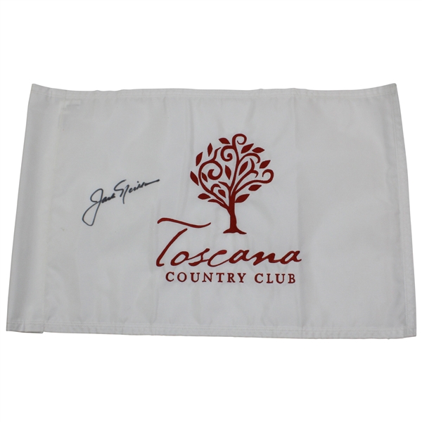 Jack Nicklaus Signed Toscana Country Club Embroidered White with Red Flag JSA ALOA