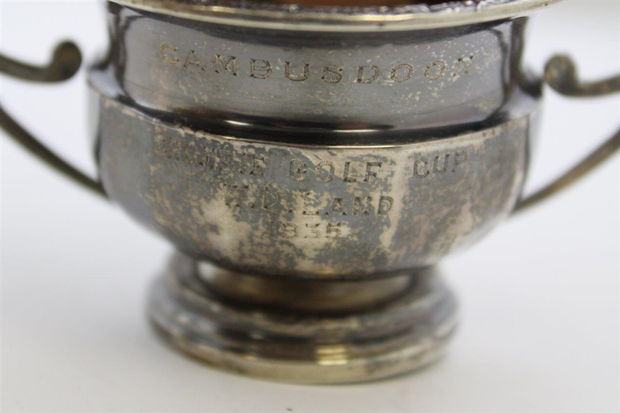 1935 Cambusdoon Crombie Golf Club Sterling Silver Trophy Cup Won by W.D. Land