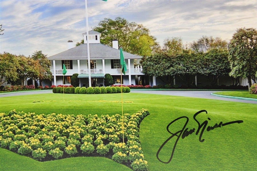 Jack Nicklaus Signed Augusta National Golf Club Clubhouse 'Founder's Circle' Photo with Letter JSA ALOA