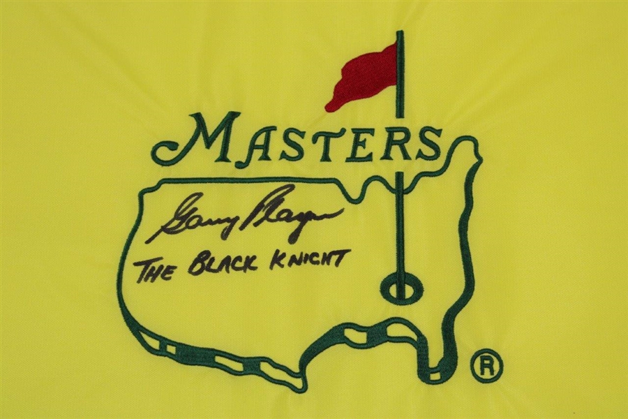 Gary Player Signed Undated Masters Embroidered Flag with 'The Black Knight' JSA ALOA