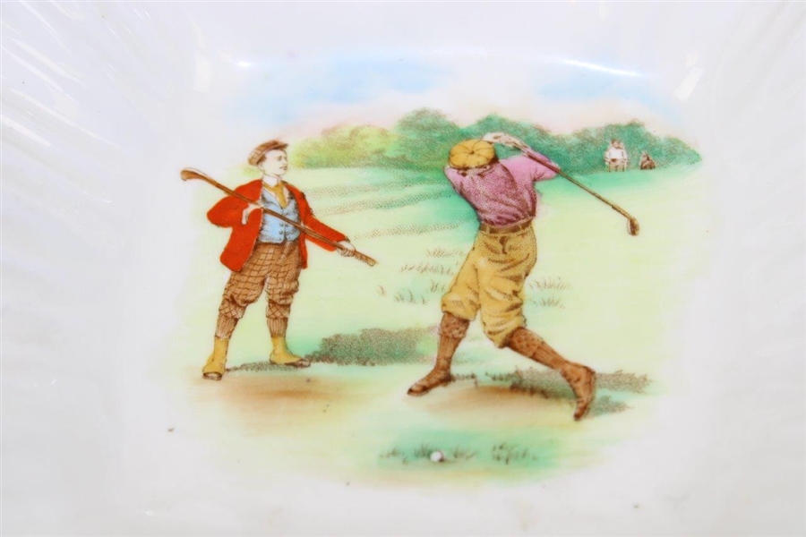 Foley China Ceramic Dish Rd 360460 - Swinging Golfer with Golfer Waiting
