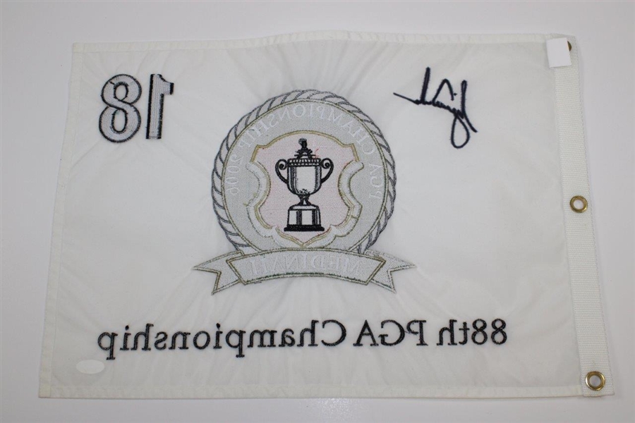 Tiger Woods Signed 2006 PGA Championship at Medinah Embroidered Flag JSA FULL #BB56059
