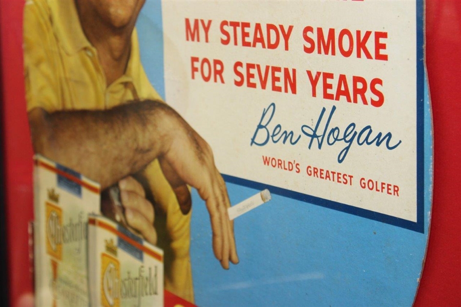 Ben Hogan Chesterfield Cigarettes Advertising Broadside Display - Framed