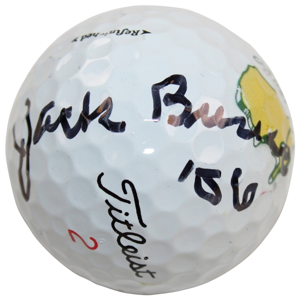 Jack Burke Signed Classic Titleist Masters Logo Ball with 56 Inscription JSA ALOA