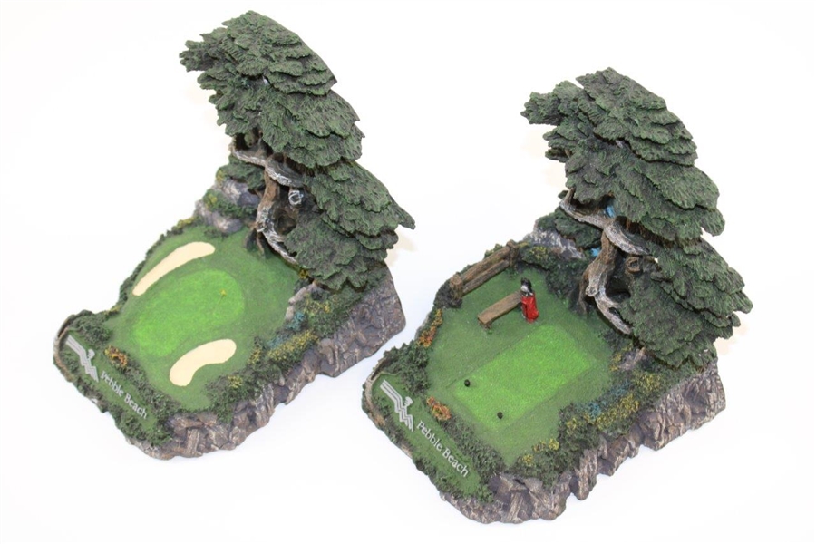 Pebble Beach Golf Links Fairway Replicas Tee Box & Green Bookends