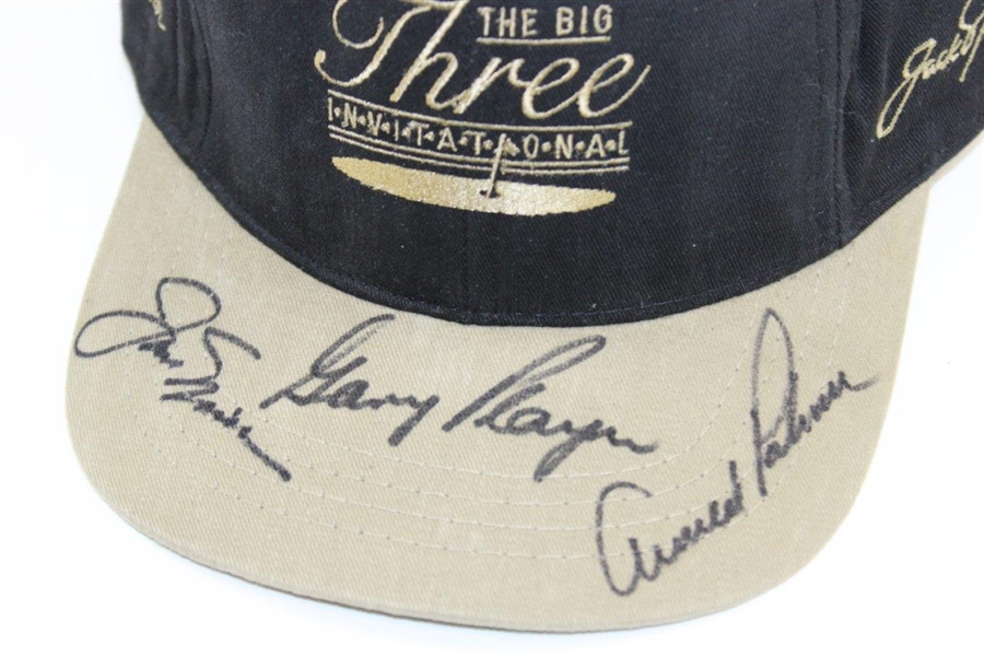 Palmer, Nicklaus & Player Signed 'The Big Three Invitational' Hat JSA ALOA