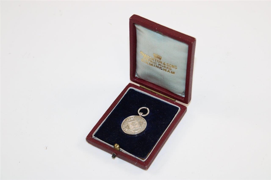 1900 Royal Norwich First Class Medal In Original Cardinal Red Case with Gold Gilt - 3/4 Diameter