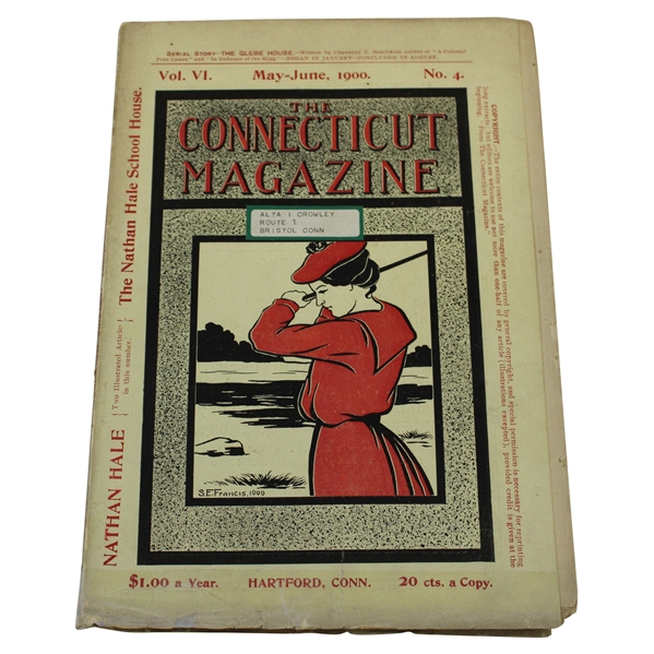 1900 The Connecticut Magazine Vol. V1 No. 4 Magazine - Great Golf Content & Lady Golfer Cover