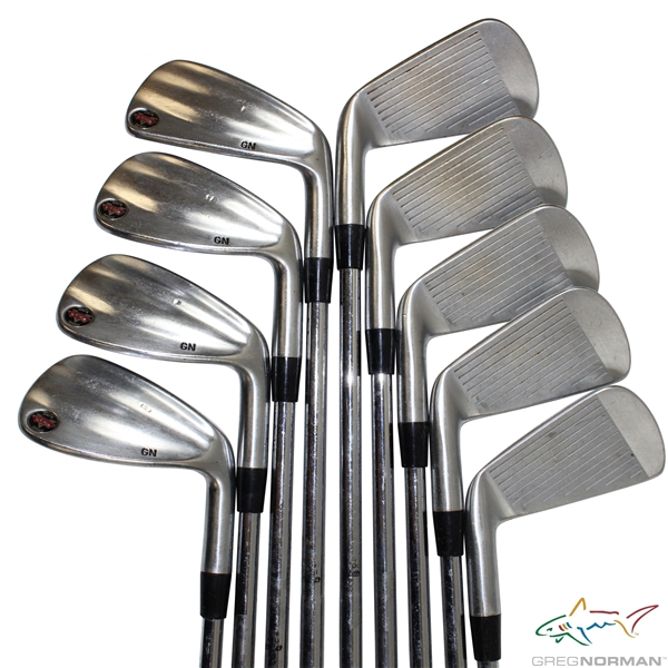 Greg Norman's Personal Used Set of MacGregor 'GN' V-Foil Irons 2-PW